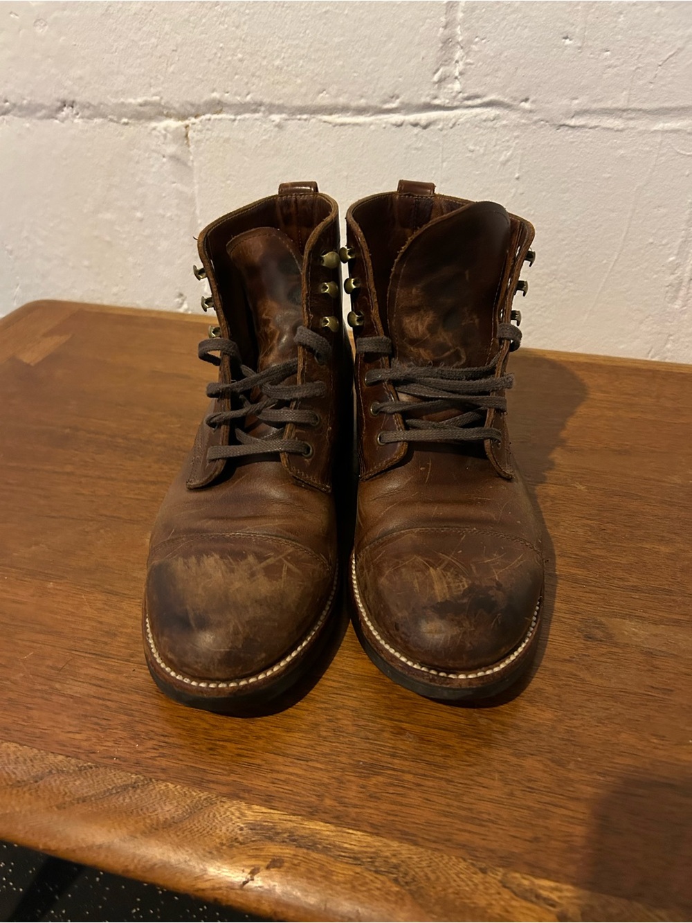 Kenton - J. Crew Brown Leather Lace-Up Work Boots